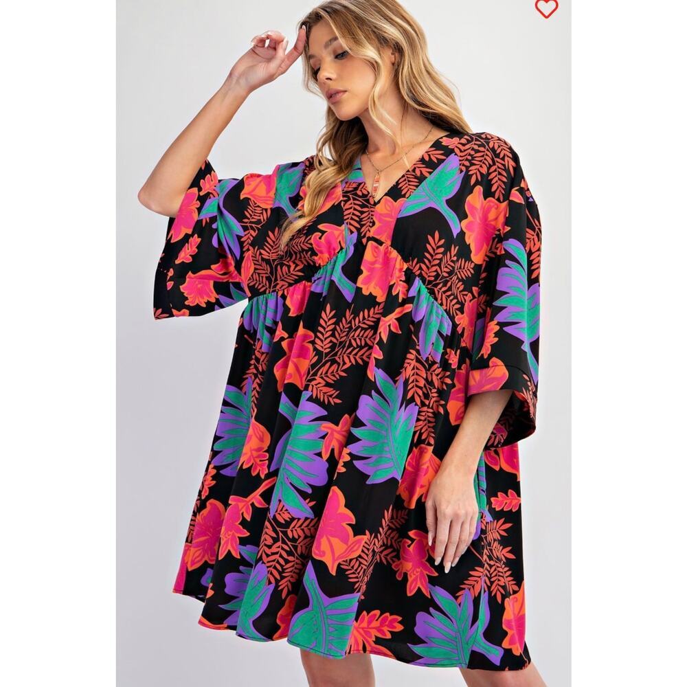 Easel - Printed Sophia Twill Woven Dress - Medium - Picture 3 of 5